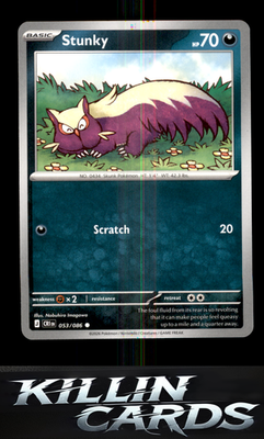 Stunky 053/086 Pokemon Common ME04: Chaos Rising Card NM