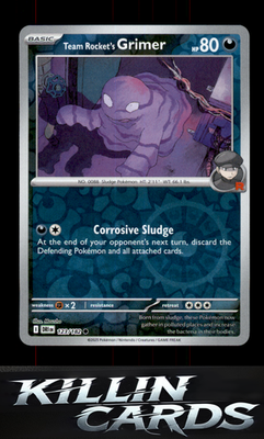 Reverse Holofoil Team Rocket's Grimer 123/182 Pokemon Common SV10: Destined Riva