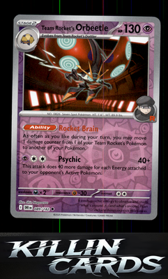 Reverse Holofoil Team Rocket's Orbeetle - 089/182 089/182 Pokemon Uncommon SV10: