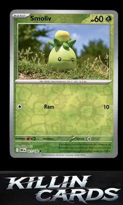 Reverse Holofoil Smoliv 021/182 Pokemon Common SV10: Destined Rivals Card NM