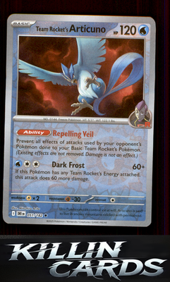 Reverse Holofoil Team Rocket's Articuno 051/182 Pokemon Rare SV10: Destined Riva
