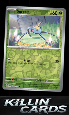 Reverse Holofoil Surskit 006/197 Pokemon Common SV03: Obsidian Flames Card NM