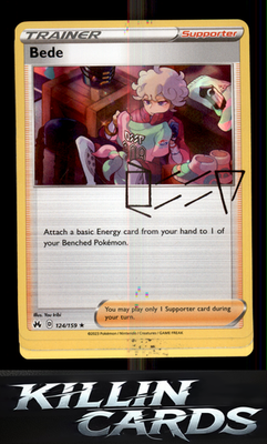Bede 124/159 Pokemon Holo Rare SWSH: Crown Zenith Card LP