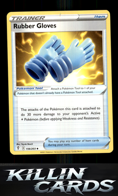 Rubber Gloves 156/203 Pokemon Uncommon SWSH07: Evolving Skies Card NM