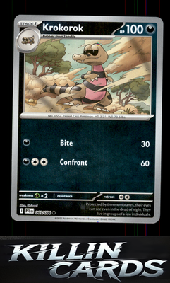 Reverse Holofoil Krokorok 065/094 Pokemon Common ME02: Phantasmal Flames Card NM