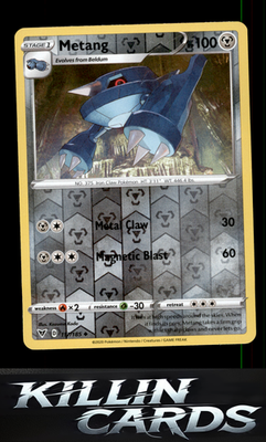 Reverse Holofoil Metang 117/185 Pokemon Uncommon SWSH04: Vivid Voltage Card NM