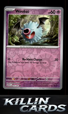 Reverse Holofoil Woobat 032/091 Pokemon Common SV: Paldean Fates Card NM