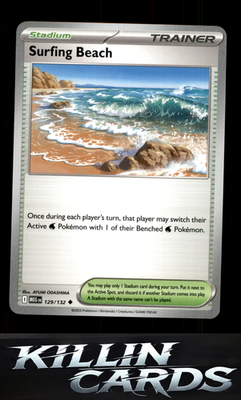 Surfing Beach 129/132 Pokemon Uncommon ME01: Mega Evolution Card NM