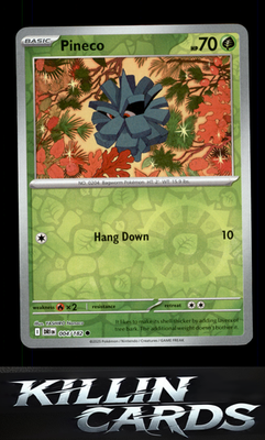 Reverse Holofoil Pineco 004/182 Pokemon Common SV10: Destined Rivals Card NM