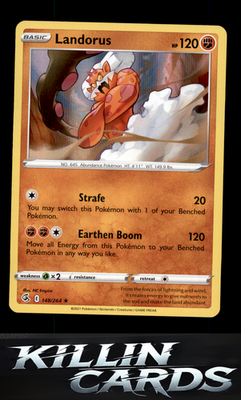 Reverse Holofoil Landorus 148/264 Pokemon Holo Rare SWSH08: Fusion Strike Card N