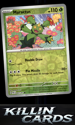 Reverse Holofoil Maractus 003/091 Pokemon Common SV: Paldean Fates Card NM