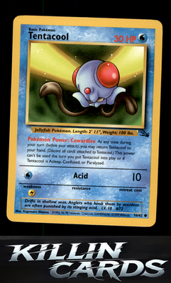 Tentacool 56/62 Pokemon Common Fossil Card LP