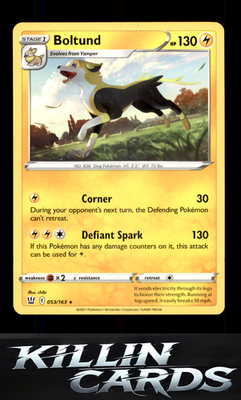 Boltund 053/163 Pokemon Rare SWSH05: Battle Styles Card NM