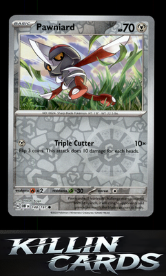 Reverse Holofoil Pawniard 148/197 Pokemon Common SV03: Obsidian Flames Card NM