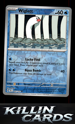 Reverse Holofoil Wiglett 047/162 Pokemon Common SV05: Temporal Forces Card NM