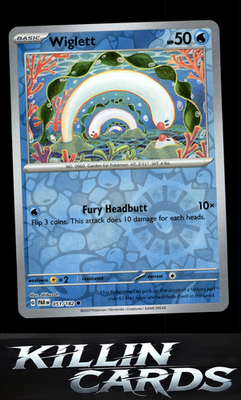 Reverse Holofoil Wiglett - 051/182 051/182 Pokemon Common SV04: Paradox Rift Car