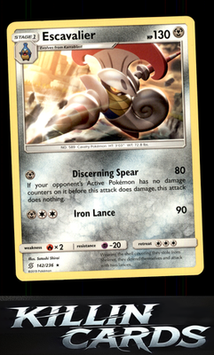 Escavalier 142/236 Pokemon Rare SM - Unified Minds Card NM