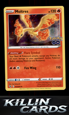 Moltres 012/078 Pokemon Holo Rare Pokemon GO Card NM