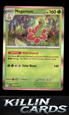 Meganium 010/132 Pokemon Rare ME01: Mega Evolution Card NM