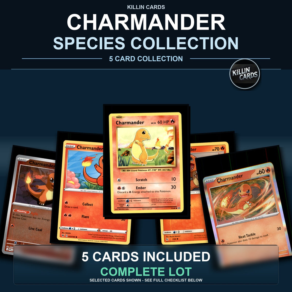 Pokemon TCG Charmander Species Collection 5 Different Cards
