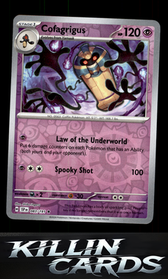 Reverse Holofoil Cofagrigus 083/191 Pokemon Rare SV08: Surging Sparks Card NM