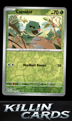 Reverse Holofoil Capsakid 012/191 Pokemon Common SV08: Surging Sparks Card NM