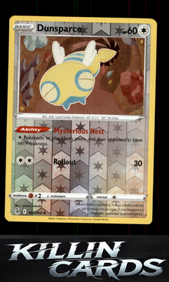 Reverse Holofoil Dunsparce 207/264 Pokemon Uncommon SWSH08: Fusion Strike Card N