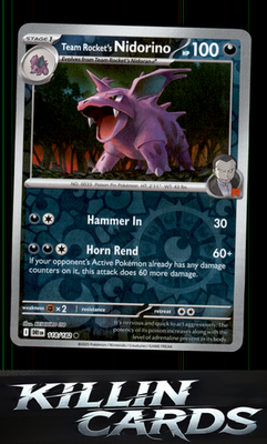 Reverse Holofoil Team Rocket's Nidorino 118/182 Pokemon Common SV10: Destined Ri