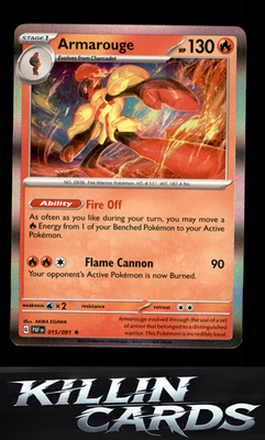 Armarouge - 015/091 015/091 Pokemon Rare SV: Paldean Fates Card NM