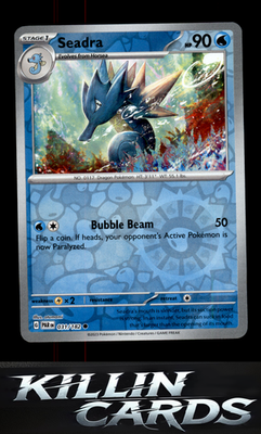 Reverse Holofoil Seadra 031/182 Pokemon Common SV04: Paradox Rift Card NM