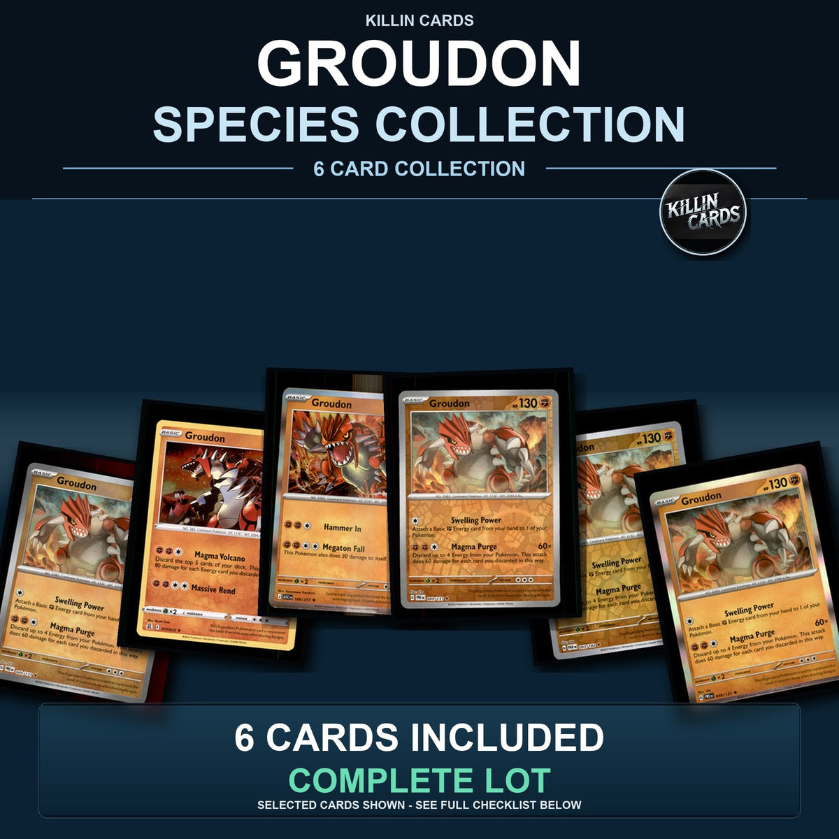 Pokemon TCG Groudon Species Collection 6 Different Cards