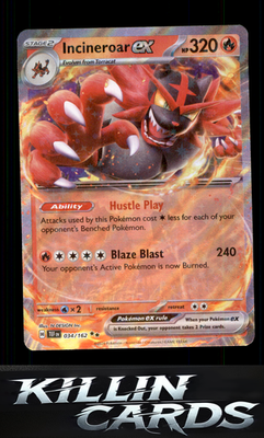 Incineroar ex - 034/162 034/162 Pokemon Double Rare SV05: Temporal Forces Card N