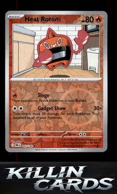 Reverse Holofoil Heat Rotom 043/182 Pokemon Common SV10: Destined Rivals Card NM