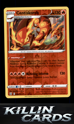 Reverse Holofoil Centiskorch 030/163 Pokemon Rare SWSH05: Battle Styles Card NM