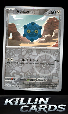 Reverse Holofoil Bronzor 126/191 Pokemon Common SV08: Surging Sparks Card NM