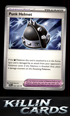 Punk Helmet 092/094 Pokemon Uncommon ME02: Phantasmal Flames Card NM