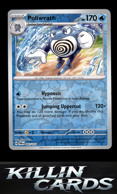 Reverse Holofoil Poliwrath 043/167 Pokemon Uncommon SV06: Twilight Masquerade Ca