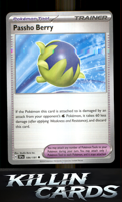 Passho Berry 184/191 Pokemon Uncommon SV08: Surging Sparks Card NM