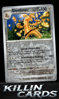 Reverse Holofoil Gholdengo 067/091 Pokemon Rare SV: Paldean Fates Card NM