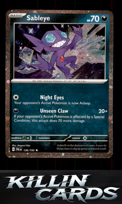 Sableye 136/193 Pokemon Rare SV02: Paldea Evolved Card NM