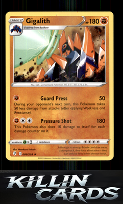 Gigalith 088/203 Pokemon Rare SWSH07: Evolving Skies Card NM