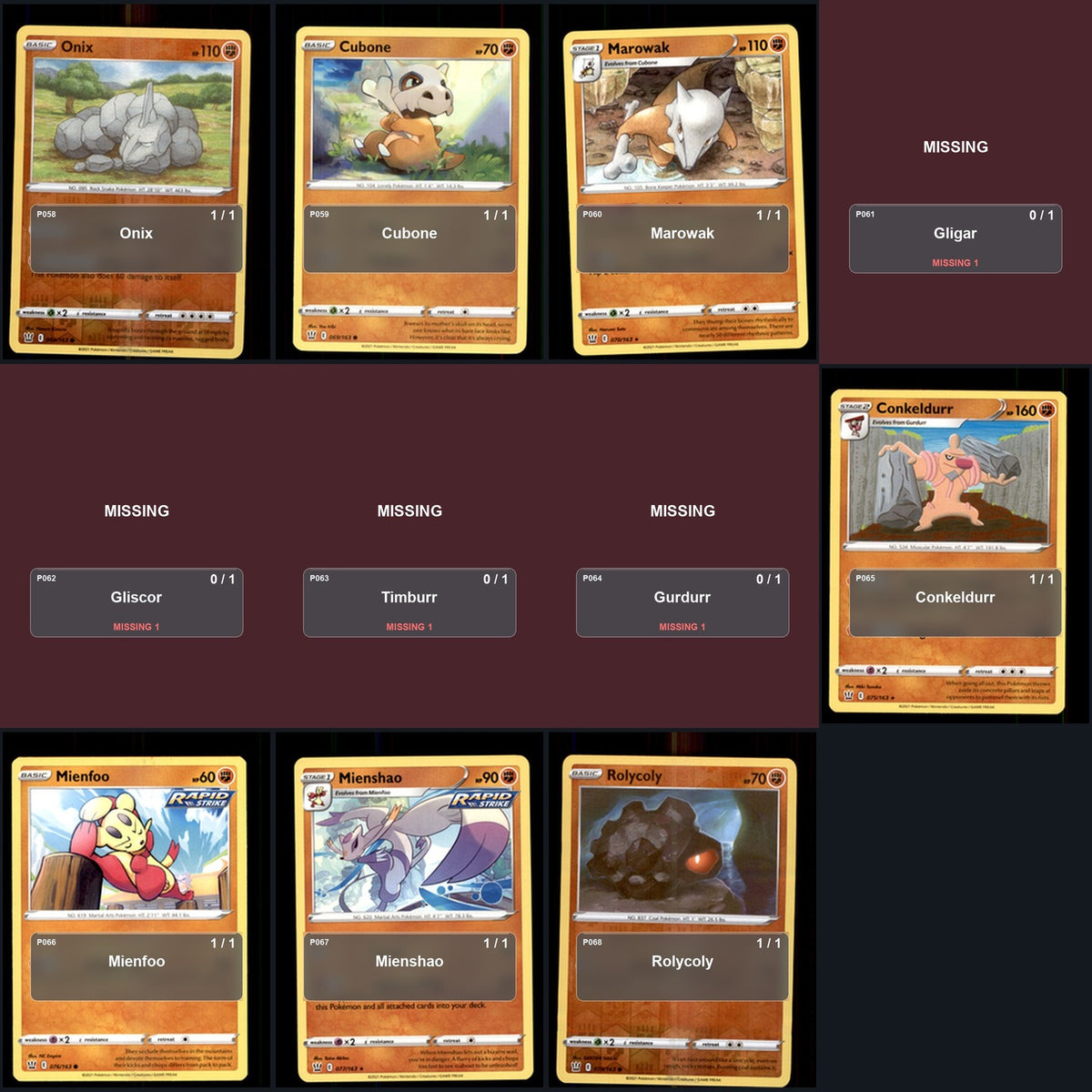 Pokemon TCG SWSH05: Battle Styles C/UC/R Standard Set 95 Cards