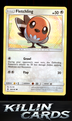 Fletchling 109/145 Pokemon Common SM - Guardians Rising Card LP