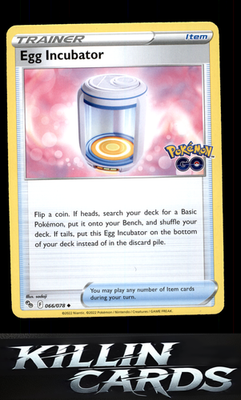 Egg Incubator 066/078 Pokemon Uncommon Pokemon GO Card NM