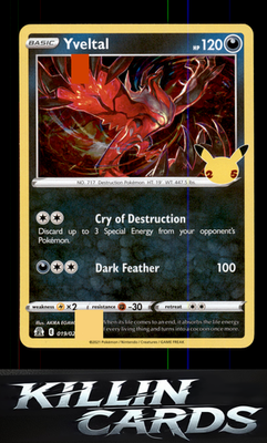 Yveltal 019/025 Pokemon Holo Rare Celebrations Card NM