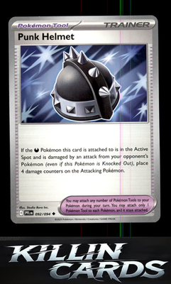 Punk Helmet 092/094 Pokemon Uncommon ME02: Phantasmal Flames Card NM