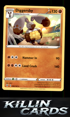 Diggersby 096/189 Pokemon Rare SWSH03: Darkness Ablaze Card NM