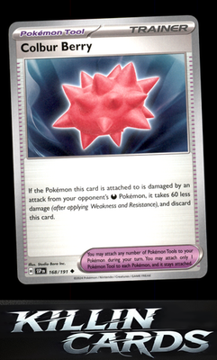 Colbur Berry 168/191 Pokemon Uncommon SV08: Surging Sparks Card NM