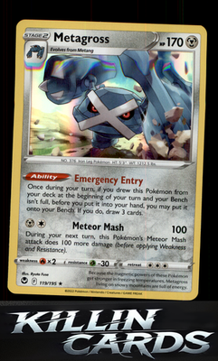 Metagross 119/195 Pokemon Holo Rare SWSH12: Silver Tempest Card NM