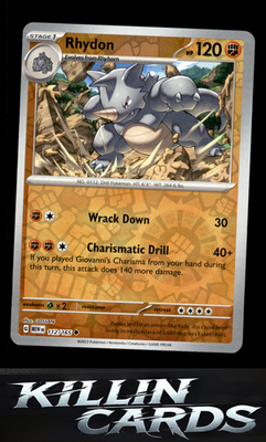 Reverse Holofoil Rhydon 112/165 Pokemon Uncommon SV: Scarlet & Violet 151 Card N